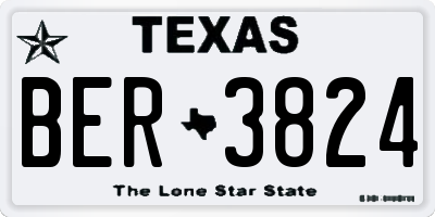 TX license plate BER3824