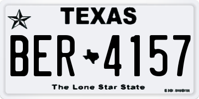 TX license plate BER4157