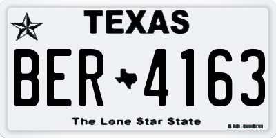 TX license plate BER4163