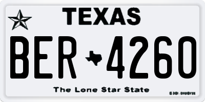 TX license plate BER4260
