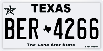 TX license plate BER4266