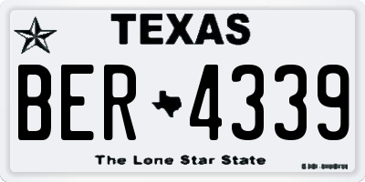 TX license plate BER4339