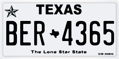 TX license plate BER4365