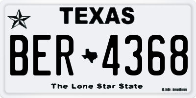 TX license plate BER4368