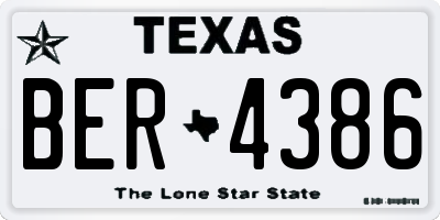 TX license plate BER4386
