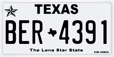 TX license plate BER4391