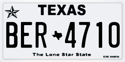 TX license plate BER4710