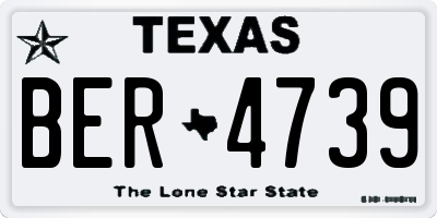 TX license plate BER4739