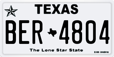 TX license plate BER4804