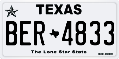 TX license plate BER4833