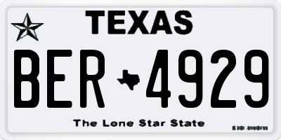 TX license plate BER4929