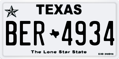 TX license plate BER4934