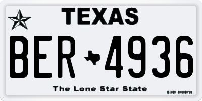 TX license plate BER4936