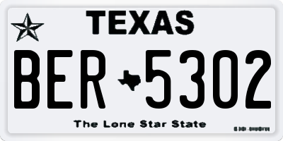 TX license plate BER5302