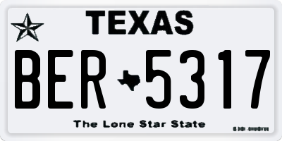 TX license plate BER5317