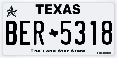TX license plate BER5318