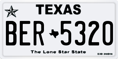 TX license plate BER5320