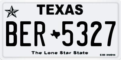 TX license plate BER5327