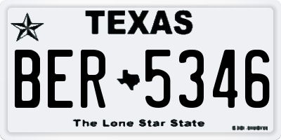 TX license plate BER5346