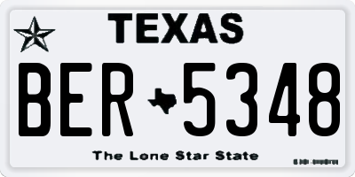 TX license plate BER5348
