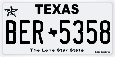 TX license plate BER5358