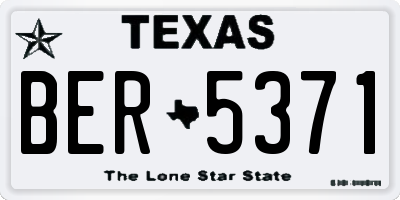 TX license plate BER5371