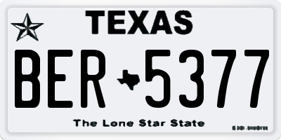 TX license plate BER5377