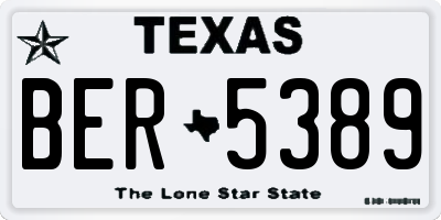 TX license plate BER5389