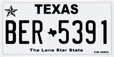 TX license plate BER5391