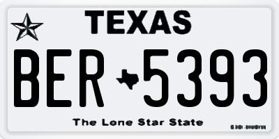TX license plate BER5393