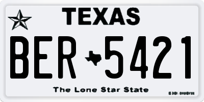 TX license plate BER5421