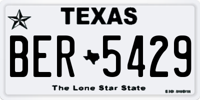 TX license plate BER5429