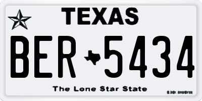 TX license plate BER5434