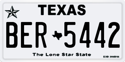 TX license plate BER5442