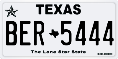 TX license plate BER5444