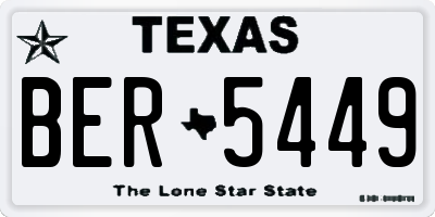 TX license plate BER5449