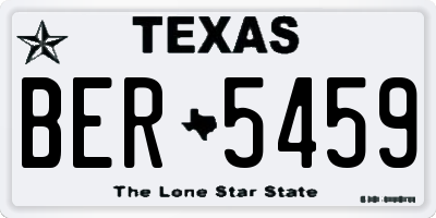 TX license plate BER5459