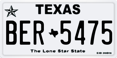 TX license plate BER5475