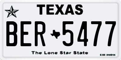 TX license plate BER5477