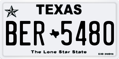 TX license plate BER5480