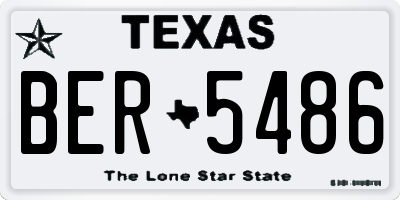TX license plate BER5486