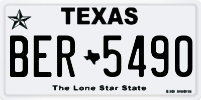 TX license plate BER5490