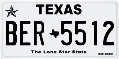 TX license plate BER5512