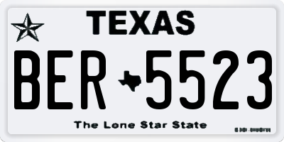 TX license plate BER5523