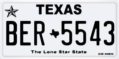 TX license plate BER5543