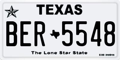 TX license plate BER5548