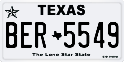 TX license plate BER5549