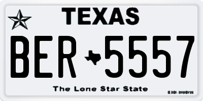 TX license plate BER5557