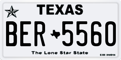 TX license plate BER5560