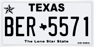 TX license plate BER5571